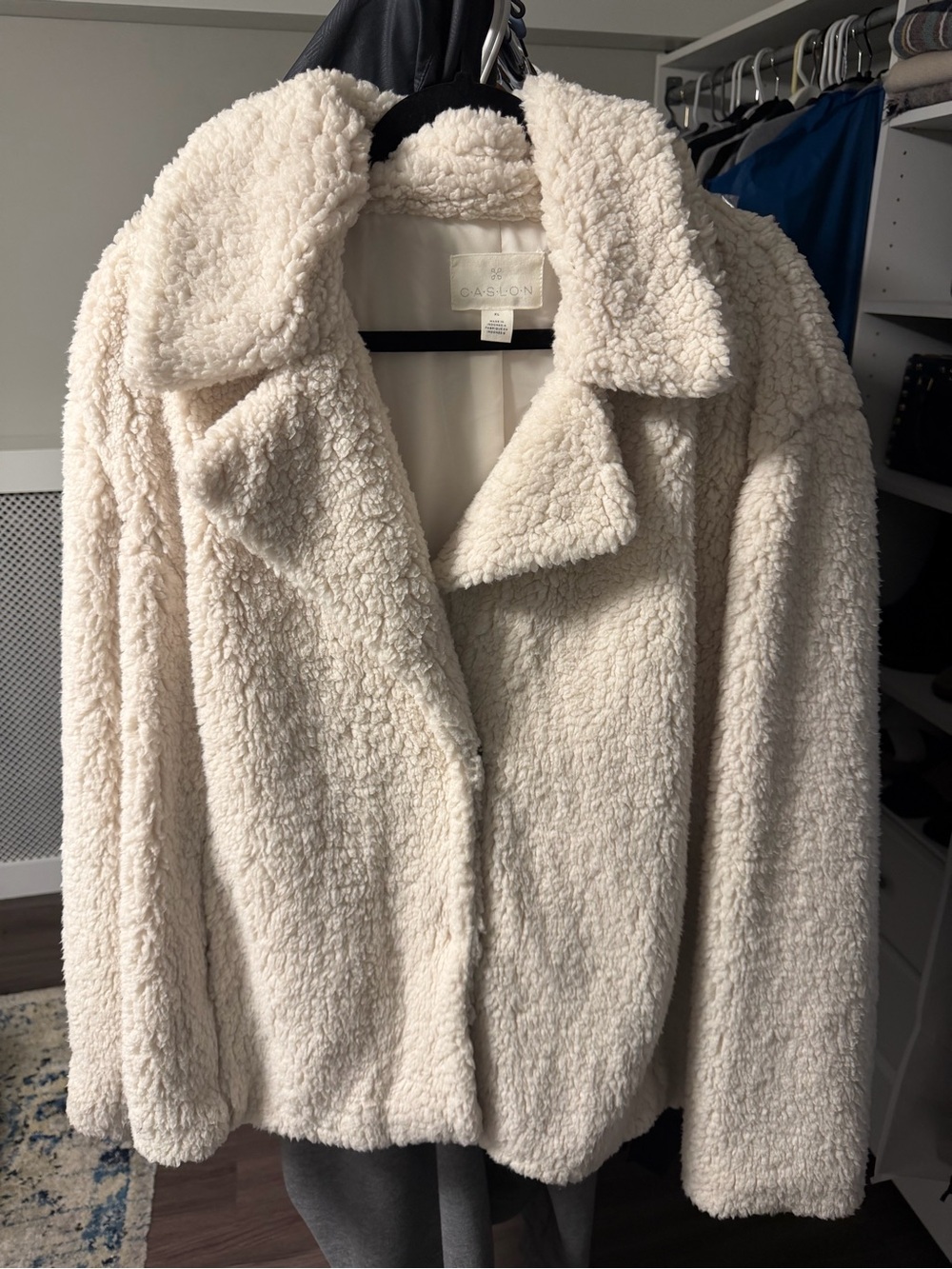 Caslon Cream Teddy Sherpa Jacket